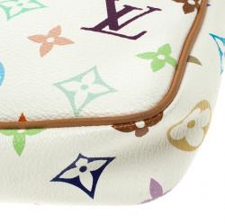 Pre Owned Louis Vuitton White Multicolor Canvas Pochette Accessories