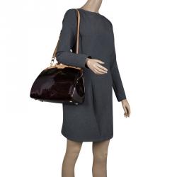 Pre Owned Louis Vuitton Amarante Monogram Vernis Brea MM Bag