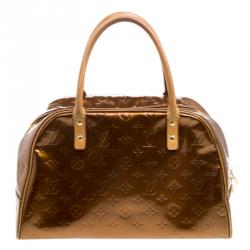 Pre Owned Louis Vuitton Bronze Monogram Vernis Tompkins Square Bag