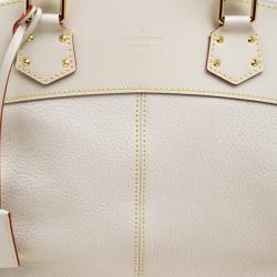 Pre Owned Louis Vuitton Ivory Suhali Leather Lockit MM Bag