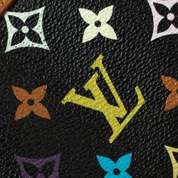 Pre Owned Louis Vuitton Black Multicolor Canvas Pochette Accessories