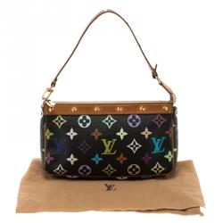 Pre Owned Louis Vuitton Black Multicolor Canvas Pochette Accessories