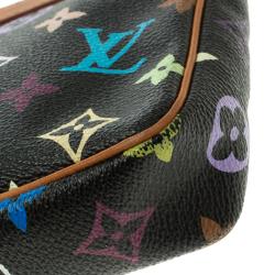 Pre Owned Louis Vuitton Black Multicolor Canvas Pochette Accessories