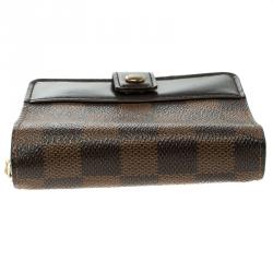 Pre Owned Louis Vuitton Damier Ebene Canvas Compact Zippy Wallet