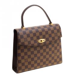 Pre Owned Louis Vuitton Damier Ebene Canvas Malesherbes Top Handle Bag