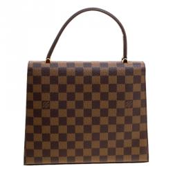 Pre Owned Louis Vuitton Damier Ebene Canvas Malesherbes Top Handle Bag