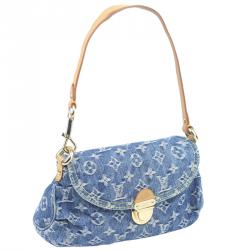 Pleaty handbag Louis Vuitton Blue in Denim - Jeans - 36272805