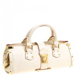 Pre Owned Louis Vuitton White Suhali Leather L'Epanoui PM Bag