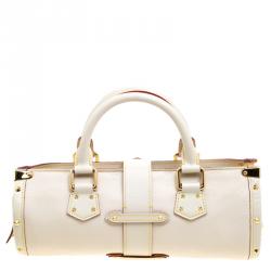 Pre Owned Louis Vuitton White Suhali Leather L'Epanoui PM Bag