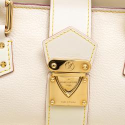 Pre Owned Louis Vuitton White Suhali Leather L'Epanoui PM Bag