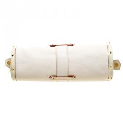 Pre Owned Louis Vuitton White Suhali Leather L'Epanoui PM Bag