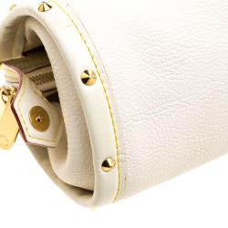Pre Owned Louis Vuitton White Suhali Leather L'Epanoui PM Bag