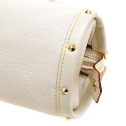 Pre Owned Louis Vuitton White Suhali Leather L'Epanoui PM Bag