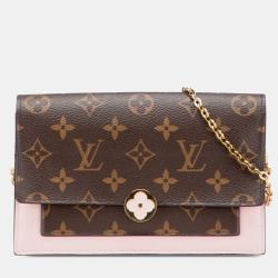 Pre Owned Louis Vuitton Brown Monogram Flore Wallet On Chain