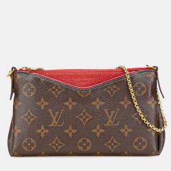 Pre Owned Louis Vuitton Brown Monogram Pallas Clutch