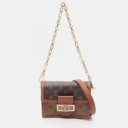 Pre Owned Louis Vuitton Brown Monogram Reverse Mini Dauphine