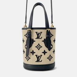 Pre Owned Louis Vuitton Monogram Nano Baguette Shoulder Bag Black