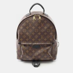 Pre Owned Louis Vuitton Palm Springs Backpack Mm Coated Canvas And Leather Monogram Brown