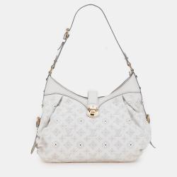 Pre Owned Louis Vuitton White Monogram Mahina XS