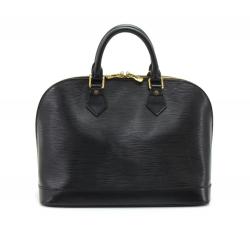 Pre Owned Louis Vuitton Noir Epi Leather Alma PM Bag