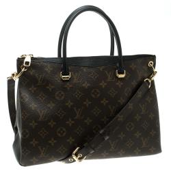 Pre Owned Louis Vuitton Black Monogram Canvas Pallas Bag