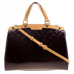 Pre Owned Louis Vuitton Amarante Monogram Vernis Brea GM Bag