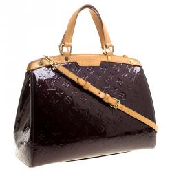 Pre Owned Louis Vuitton Amarante Monogram Vernis Brea GM Bag