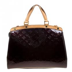 Pre Owned Louis Vuitton Amarante Monogram Vernis Brea GM Bag