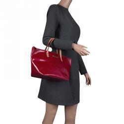 Bellevue Handbag Monogram Vernis Petent Leather In Red – L'UXE LINK