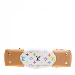 Pre Owned Louis Vuitton White Multicolor Monogram Canvas Judy MM Bag