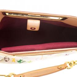 Pre Owned Louis Vuitton White Multicolor Monogram Canvas Judy MM Bag