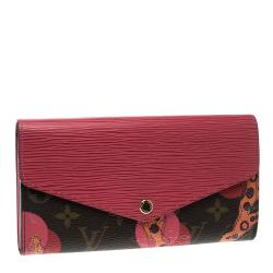 Pre Owned Louis Vuitton Coquelicot Monogram Canvas and Epi Leather Ramages Sarah Wallet