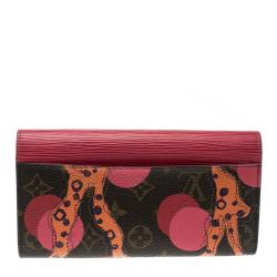Pre Owned Louis Vuitton Coquelicot Monogram Canvas and Epi Leather Ramages Sarah Wallet