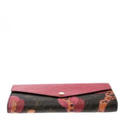 Pre Owned Louis Vuitton Coquelicot Monogram Canvas and Epi Leather Ramages Sarah Wallet