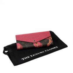 Pre Owned Louis Vuitton Coquelicot Monogram Canvas and Epi Leather Ramages Sarah Wallet