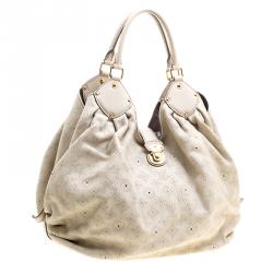 Pre Owned Louis Vuitton Lin Monogram Mahina Leather XL Bag