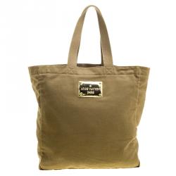 Pre Owned Louis Vuitton Khaki Canvas Limited Edition That's Love Miroir Tote