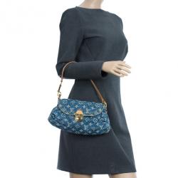 Louis Vuitton Pleaty Shoulder Bag Mini Blue Denim Monogram SD1016