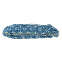 Pre Owned Louis Vuitton Blue Denim Monogram Mini Pleaty