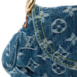 Pre Owned Louis Vuitton Blue Denim Monogram Mini Pleaty