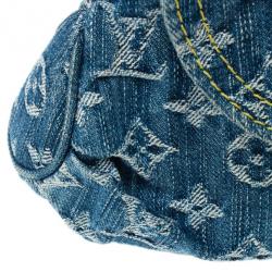 Pre Owned Louis Vuitton Blue Denim Monogram Mini Pleaty
