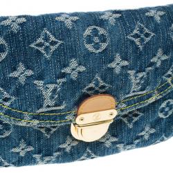 Pre Owned Louis Vuitton Blue Denim Monogram Mini Pleaty
