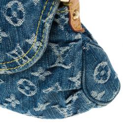 Pre Owned Louis Vuitton Blue Denim Monogram Mini Pleaty