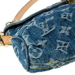 Pre Owned Louis Vuitton Blue Denim Monogram Mini Pleaty