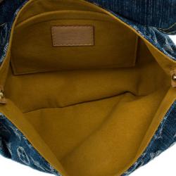 Pre Owned Louis Vuitton Blue Denim Monogram Mini Pleaty