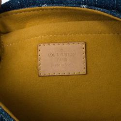 Pre Owned Louis Vuitton Blue Denim Monogram Mini Pleaty