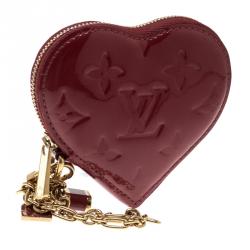 Pre Owned Louis Vuitton Pomme D´Amour Monogram Vernis Heart Coin Purse