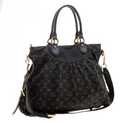 Pre Owned Louis Vuitton Black Monogram Denim Neo Cabby GM Bag