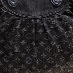 Pre Owned Louis Vuitton Black Monogram Denim Neo Cabby GM Bag