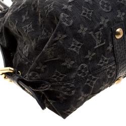 Pre Owned Louis Vuitton Black Monogram Denim Neo Cabby GM Bag